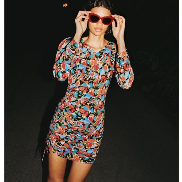 Zara Floral Print Mini Dress - Picture 1 of 7